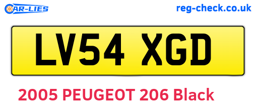 LV54XGD are the vehicle registration plates.