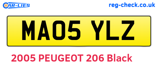 MA05YLZ are the vehicle registration plates.
