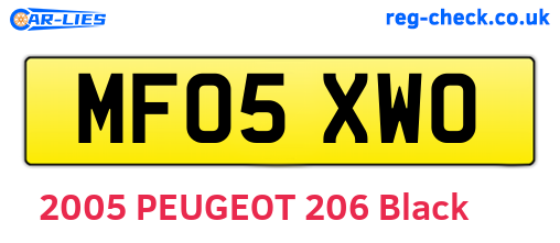 MF05XWO are the vehicle registration plates.