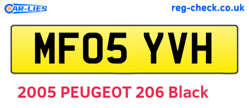 MF05YVH are the vehicle registration plates.