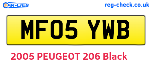 MF05YWB are the vehicle registration plates.