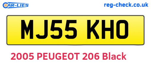 MJ55KHO are the vehicle registration plates.