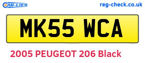 MK55WCA are the vehicle registration plates.