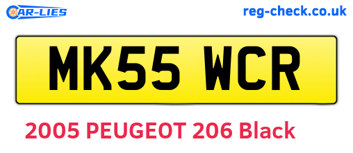MK55WCR are the vehicle registration plates.