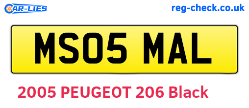MS05MAL are the vehicle registration plates.