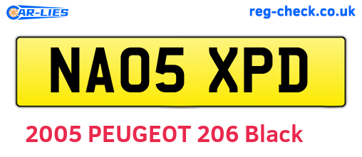 NA05XPD are the vehicle registration plates.
