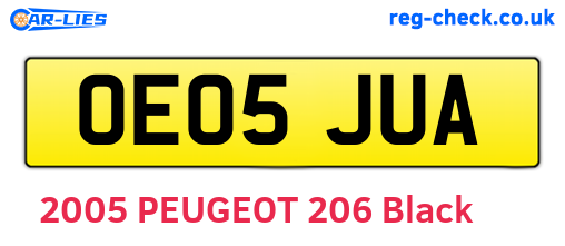OE05JUA are the vehicle registration plates.