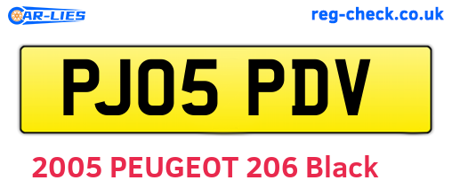 PJ05PDV are the vehicle registration plates.