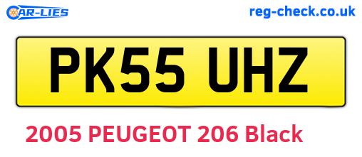 PK55UHZ are the vehicle registration plates.