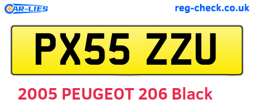 PX55ZZU are the vehicle registration plates.