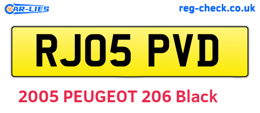 RJ05PVD are the vehicle registration plates.