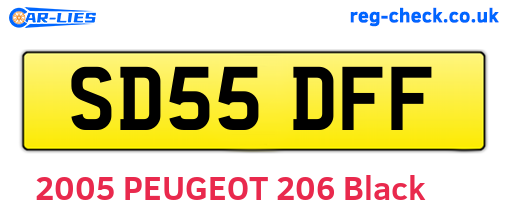 SD55DFF are the vehicle registration plates.