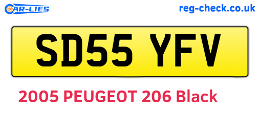 SD55YFV are the vehicle registration plates.