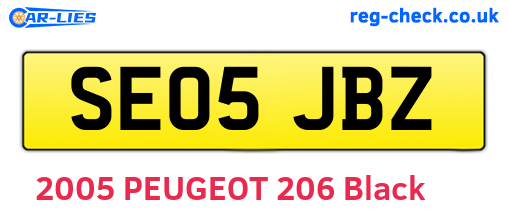 SE05JBZ are the vehicle registration plates.