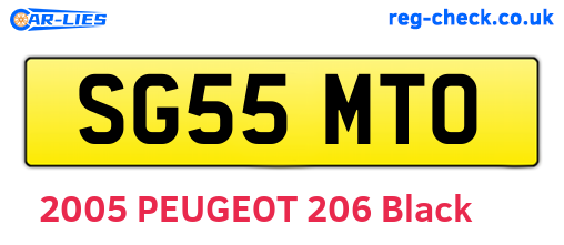 SG55MTO are the vehicle registration plates.