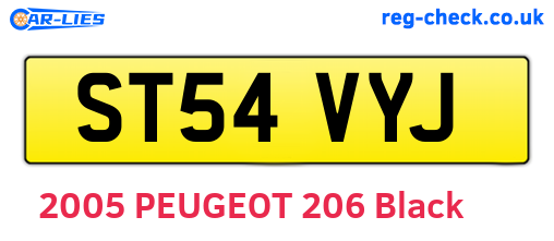 ST54VYJ are the vehicle registration plates.