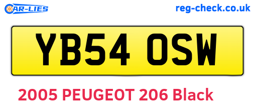 YB54OSW are the vehicle registration plates.