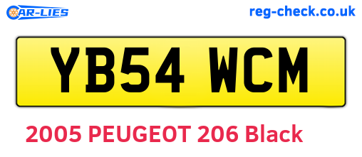 YB54WCM are the vehicle registration plates.