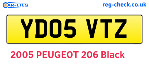 YD05VTZ are the vehicle registration plates.