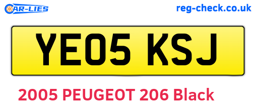 YE05KSJ are the vehicle registration plates.