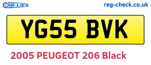 YG55BVK are the vehicle registration plates.