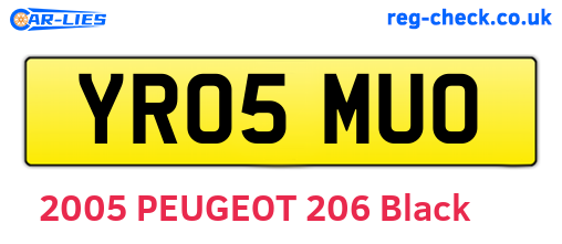 YR05MUO are the vehicle registration plates.