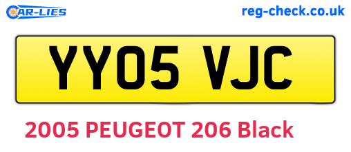 YY05VJC are the vehicle registration plates.