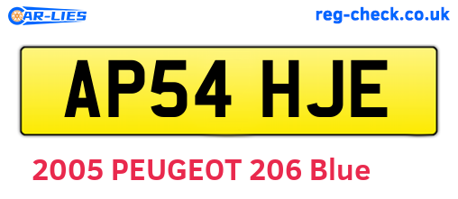 AP54HJE are the vehicle registration plates.