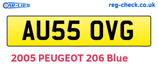 AU55OVG are the vehicle registration plates.