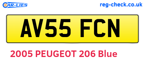 AV55FCN are the vehicle registration plates.