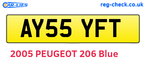 AY55YFT are the vehicle registration plates.