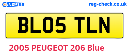 BL05TLN are the vehicle registration plates.