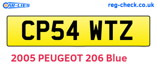 CP54WTZ are the vehicle registration plates.