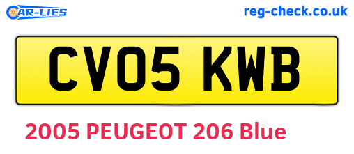 CV05KWB are the vehicle registration plates.