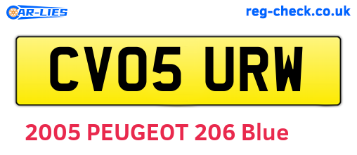 CV05URW are the vehicle registration plates.