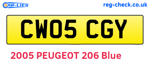 CW05CGY are the vehicle registration plates.