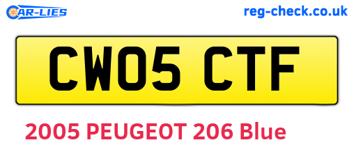 CW05CTF are the vehicle registration plates.