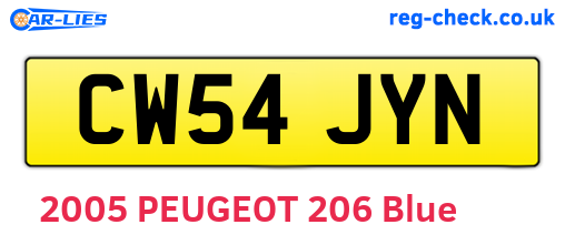 CW54JYN are the vehicle registration plates.
