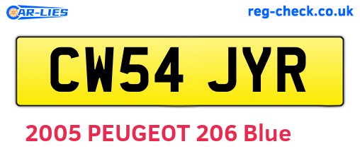 CW54JYR are the vehicle registration plates.