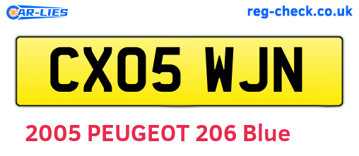 CX05WJN are the vehicle registration plates.