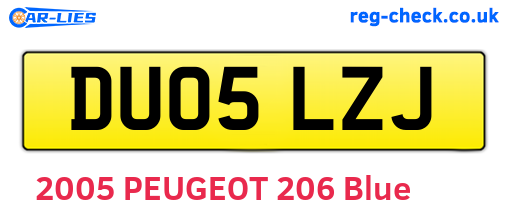 DU05LZJ are the vehicle registration plates.
