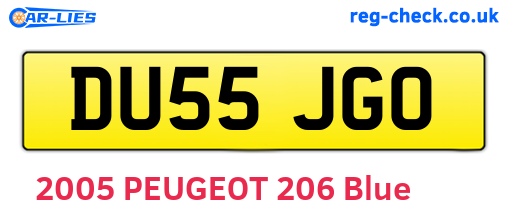DU55JGO are the vehicle registration plates.