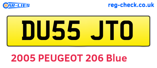 DU55JTO are the vehicle registration plates.