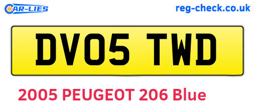 DV05TWD are the vehicle registration plates.