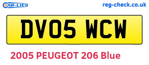 DV05WCW are the vehicle registration plates.