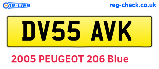 DV55AVK are the vehicle registration plates.