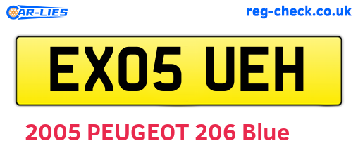 EX05UEH are the vehicle registration plates.