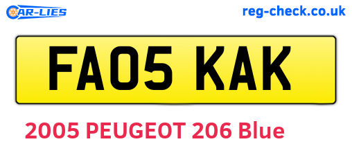 FA05KAK are the vehicle registration plates.