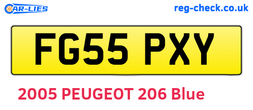 FG55PXY are the vehicle registration plates.