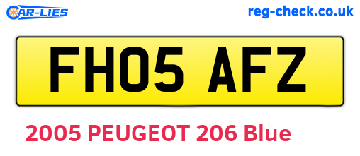 FH05AFZ are the vehicle registration plates.